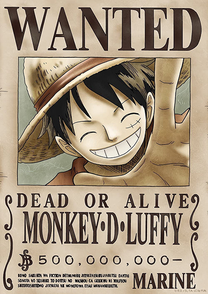 One Piece Wanted Poster Monkey D Luffy Poster